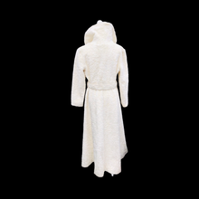Load image into Gallery viewer, Vintage Robert Meshekoff Faux Persian Lamb Astrakhan White Belted Full Length Double Breasted Coat