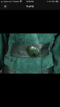 Load image into Gallery viewer, Vintage 80’s 90’s Italian Women’s Suit in Green Suede Lamb Leather Genuine Snakeskin Couture