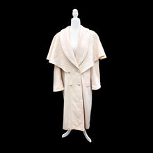 Load image into Gallery viewer, 80’s 90’s Vintage Ivory White 100% Pure Wool Oversized Cape Coat Loose Fit Casual Career Winter into Spring Flexible Size