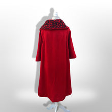 Load image into Gallery viewer, Vintage 60’s Lilli Ann Red Luxury Wool Swing Coat Fall Holiday Valentine’s Day Christmas