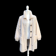 Load image into Gallery viewer, Brand New 100% Alpaca Jacket Sweater with Sculpted Sheepskin Sleeves One Size Fits Most