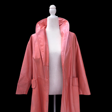 Load image into Gallery viewer, 70’s 80’s Pink Leather and Mink Collar Convertible Duster Coat