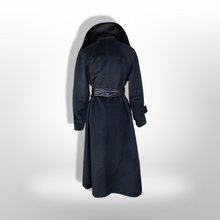 Load image into Gallery viewer, 60’s Vintage Black Vintage Wool Minimalist Coat
