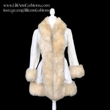 Load image into Gallery viewer, 70’s Vintage Leather White Sheepskin Boho Princess Hippy Coat Made in England