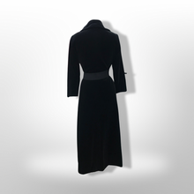 Load image into Gallery viewer, 60’s 70’s Black Velvet Floral Embroidered Full Length Coat