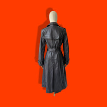 Load image into Gallery viewer, Black Soft Lamb Leather Trench Wardrobe Basic Spy Coat Belted