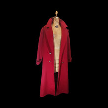 Load image into Gallery viewer, Oversized Red Coat Unisex 80s 90s Vibe Professional Streetwear Relaxed Full Length Wool Blazer Coat M/L/XL Forstmann