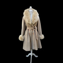 Load image into Gallery viewer, Vintage 70’s Camel Wool and Sheepskin Princess Coat