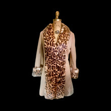 Load image into Gallery viewer, 60s Lilli Ann Mod Pinup Rabbit Leopard Print Coat---Pinup Real Rabbit Fur Printed with Leopard Mod Princess S/M