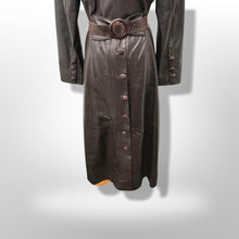 Load image into Gallery viewer, Made in Italy— Italian Lamb Leather Hooded Trench Coat Couture Full Length