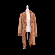 Load image into Gallery viewer, Vintage Fringe Suede and Fur Western Duster Coat Native Southwestern Cowgirl Boho Bohemian Fashion