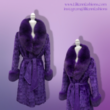 Load image into Gallery viewer, Purple Mink and Fox Fur Coat Winter Couture Perfect for Gift