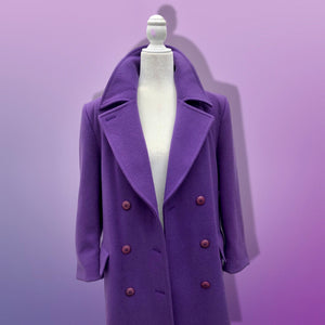 Vintage Purple Pendleton 100% Pure Virgin Wool Double Breasted Straight Fit Career Coat