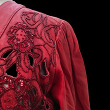 Load image into Gallery viewer, Vintage Red Leather Beaded Bolero One Size Fits Most