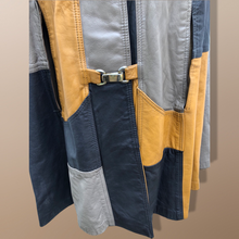 Load image into Gallery viewer, 70’s Mod Leather Color Block Poncho Cape Boho Chic Made in West Germany