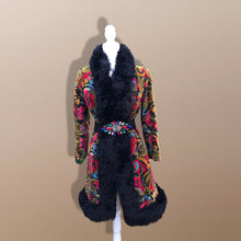 Load image into Gallery viewer, Vintage 70’s Coat Tapestry Needlepoint Carpet Haight Ashbury Boho Hippy Chic