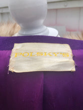 Load image into Gallery viewer, Vintage 60’s Royal Purple Wool Fox Fur Princess Coat Luxury Gift