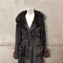 Load image into Gallery viewer, Bullocks Wilshire Luxury Mink Coat with Fox Fur Trim Princess