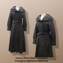 Load image into Gallery viewer, Italian Leather Brown Full Length Leather Coat Fit Flare
