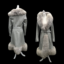Load image into Gallery viewer, 70’s Vintage Coat Leather and Massive Sheepskin Trim Haight Ashbury Boho Princess Iconic Style