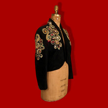Load image into Gallery viewer, Vintage 80’s Suede and Jeweled Bolero Mint Rare Made in Paris Couture Bolero Jacket