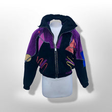 Load image into Gallery viewer, 80’s 90’s Suede Colorful “In Living Color” Saved by the Bell era Bomber Jacket Coat