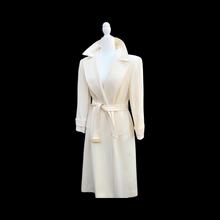 Load image into Gallery viewer, Pendleton White Cream Pure 100% Virgin Wool Belted Fitted and Flared Collared Coat