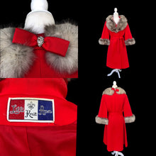 Load image into Gallery viewer, Vintage 60’s LIlli Ann Red Cape Coat Rhinestone Fit and Flare