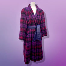 Load image into Gallery viewer, Vintage Purple Pink Pure Mohair Wool Plaid Coat
