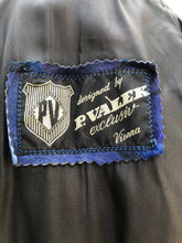 Load image into Gallery viewer, 80’s Does 20’s Flapper Blue Purple Suede and Mink Intarsia Cocoon Style Coat Made in Austria
