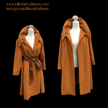 Load image into Gallery viewer, 60’s Vintage 100% Pure Cashmere Deep Yellow Mustard Swing or Wrap Coat