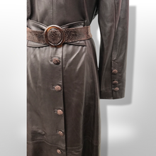 Load image into Gallery viewer, Made in Italy— Italian Lamb Leather Hooded Trench Coat Couture Full Length