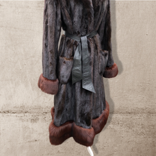 Load image into Gallery viewer, Bullocks Wilshire Luxury Mink Coat with Fox Fur Trim Princess