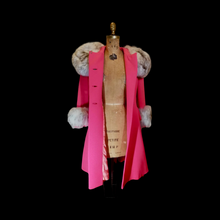 Load image into Gallery viewer, RARE COLLECTIBLE 60S Mod Pink Lilli Ann Vintage Coat- Princess Norwegian Fox Fur Pinup Coat Fit and Flare Neon Florescent Bright Pink