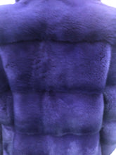 Load image into Gallery viewer, New Kopenhagen Purple Mink Horizontal Coat with Ombré Black Purple Whole Premium Dyed Mink Skins