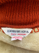 Load image into Gallery viewer, 70’s Vintage Suede Orange Knitted Belted Sweater Jacket Light