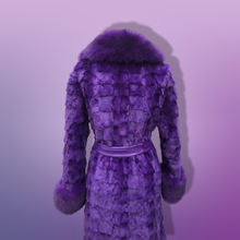 Load image into Gallery viewer, Purple Mink and Fox Fur Coat Winter Couture Perfect for Gift