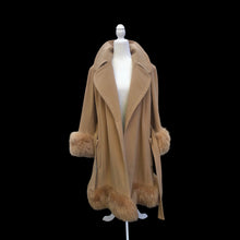 Load image into Gallery viewer, 70’s Vintage Wool Cashmere Sheepskin Shearling Wrap Coat