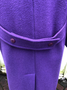 Vintage Purple Pendleton 100% Pure Virgin Wool Double Breasted Straight Fit Career Coat