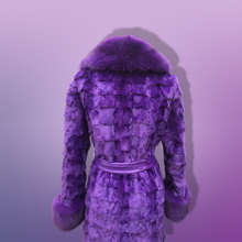 Load image into Gallery viewer, Purple Mink and Fox Fur Coat Winter Couture Perfect for Gift