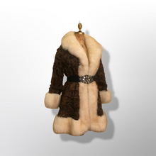 Load image into Gallery viewer, Vintage Coat 70’s Brown MASSIVE Shearling Curly Lamb White Couture Princess Boho Penny Lane Russian Princess Winter Fall Sumptuous Luxury