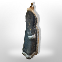 Load image into Gallery viewer, 70’s Embroidered Shearling Blue Suede Coat Boho Penny Lane Hippy Chic