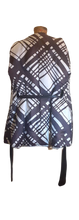 Load image into Gallery viewer, Vintage Women&#39;s Coat- Mod Dramatic 60s Cross Mink White Black Leather Mosaic Geometric Princess Jacket Coat