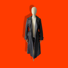 Load image into Gallery viewer, Black Soft Lamb Leather Trench Wardrobe Basic Spy Coat Belted