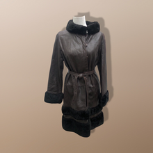 Load image into Gallery viewer, 70’s Vintage Brown Leather and Shearling Tiered Boho Chic Penny Lane Coat Hippy Chic