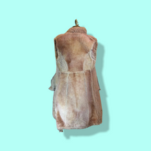 Load image into Gallery viewer, Vintage Coat- 70s Afghan Embroidered Turquoise Blue Sheep Shearling Sheepskin Suede Penny Lane Princess Coat Fit Flare S M Boho Hippy