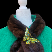 Load image into Gallery viewer, Vintage Women&#39;s Coat- 60s Lilli Ann Emerald Green Mink Wool Swing Coat One Size Fits All Mad Men