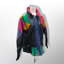 Load image into Gallery viewer, 80’s 90’s Leather ColorBlock Glam Jacket Motorcycle Style Arsenio Hall Punky Brewster Saved by the Bell Nostalgia