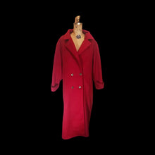 Load image into Gallery viewer, Oversized Red Coat Unisex 80s 90s Vibe Professional Streetwear Relaxed Full Length Wool Blazer Coat M/L/XL Forstmann