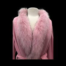 Load image into Gallery viewer, Bill Blass Vintage Pink Wool and Fox Fur Wrap Coat Soft